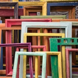 Multiple colorful picture frames