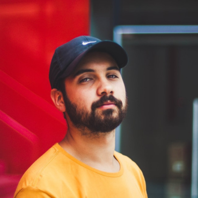 man in yellow shirt